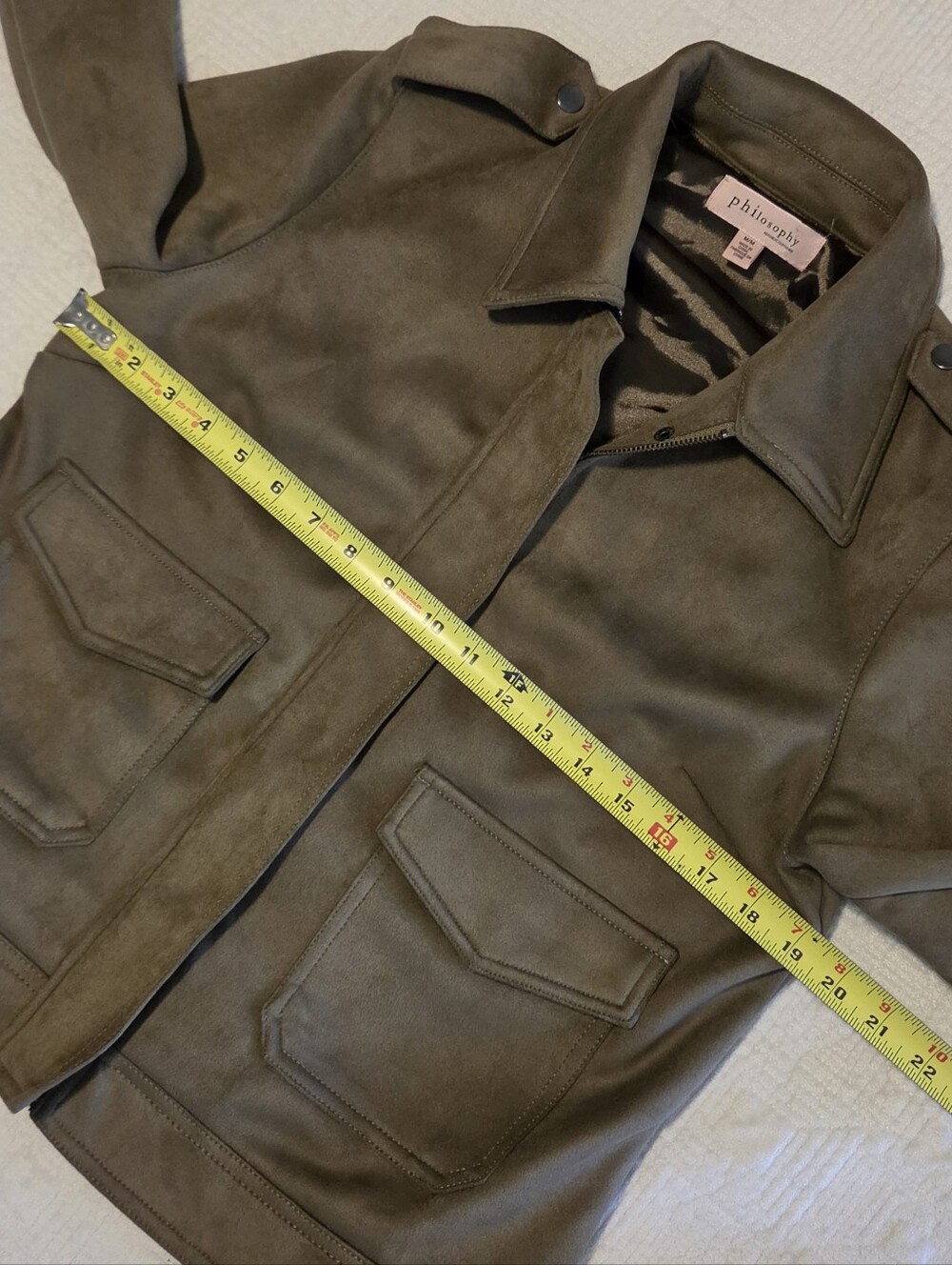 Philosophy Faux Leather/Suede Jacket, Size Medium - Picture 7 of 9